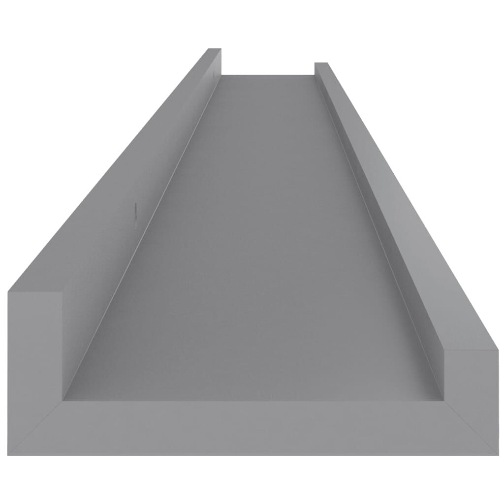 vidaXL Wall Shelves 2 pcs Grey 100x9x3 cm