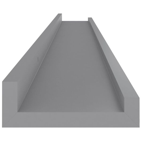 vidaXL Wall Shelves 2 pcs Grey 100x9x3 cm