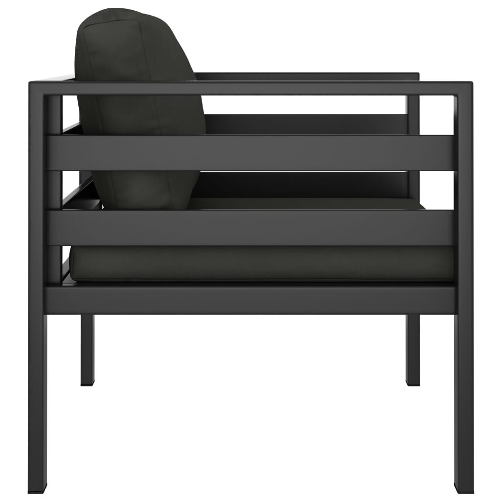 vidaXL Single Sofas 2 pcs with Cushions Aluminium Anthracite