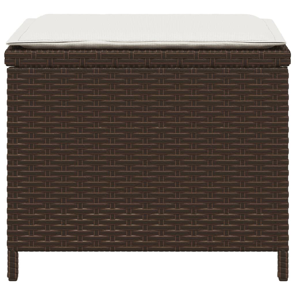 vidaXL Garden Stools with Cushions 4 pcs Brown 40x40x35 cm Poly Rattan