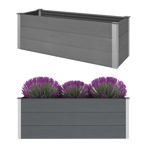 vidaXL Garden Raised Bed WPC 150x50x54 cm Grey
