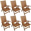 vidaXL 7 Piece Outdoor Dining Set Solid Acacia Wood