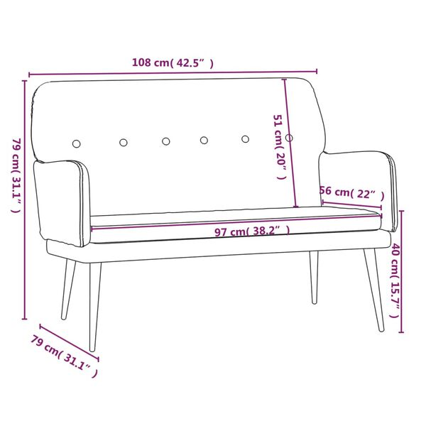 vidaXL Bench Dark Green 108x79x79 cm Velvet