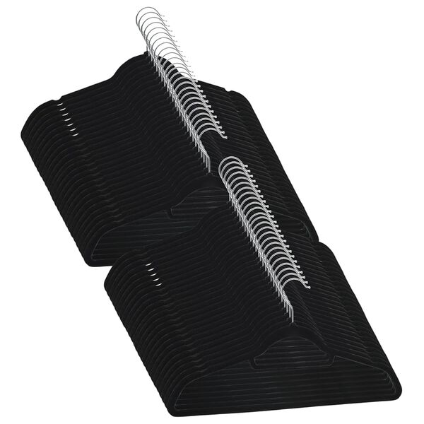 vidaXL 50 pcs Clothes Hanger Set Anti-slip Black Velvet