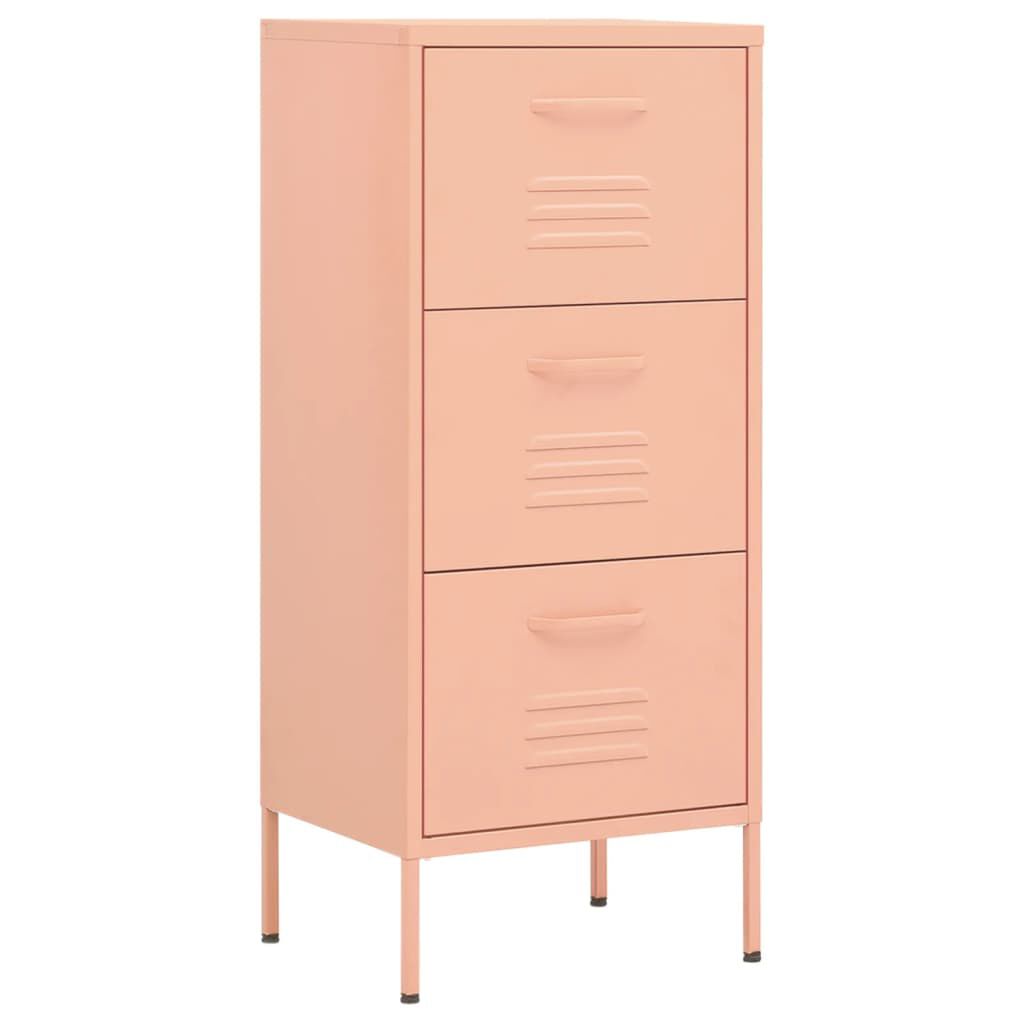 vidaXL Storage Cabinet Pink 42.5x35x101.5 cm Steel