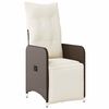 vidaXL 7 Piece Garden Bistro Set with Cushions Brown Poly Rattan