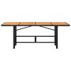 vidaXL Garden Table with Acacia Wood Top Black 190x80x74 cm Poly Rattan