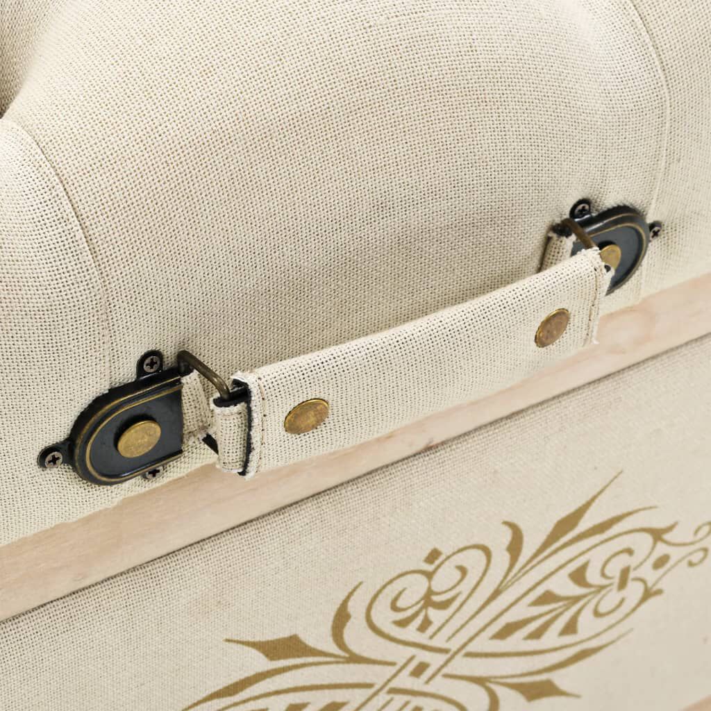 vidaXL Storage Bench 110 cm Cream Solid Wood Fir