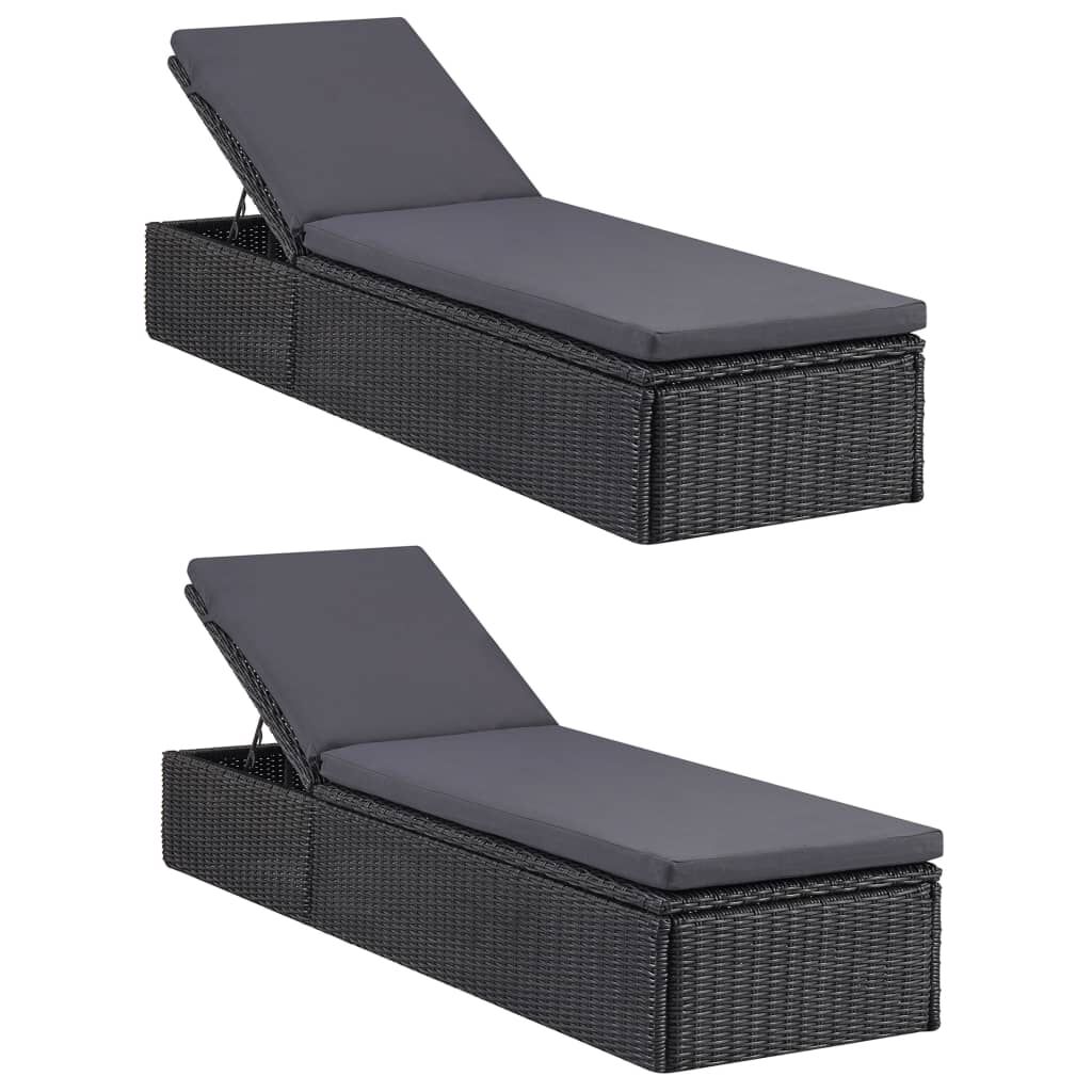 vidaXL 9 Piece Garden Dining Set Black