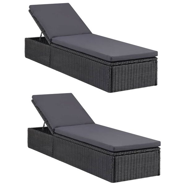 vidaXL 9 Piece Garden Dining Set Black