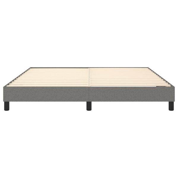 vidaXL Bed Frame without Mattress Dark Grey King Fabric (US Only)