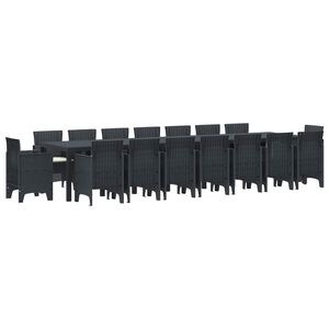 vidaXL Garden Dining Set with Cushions 17 pcs Anthracite PP