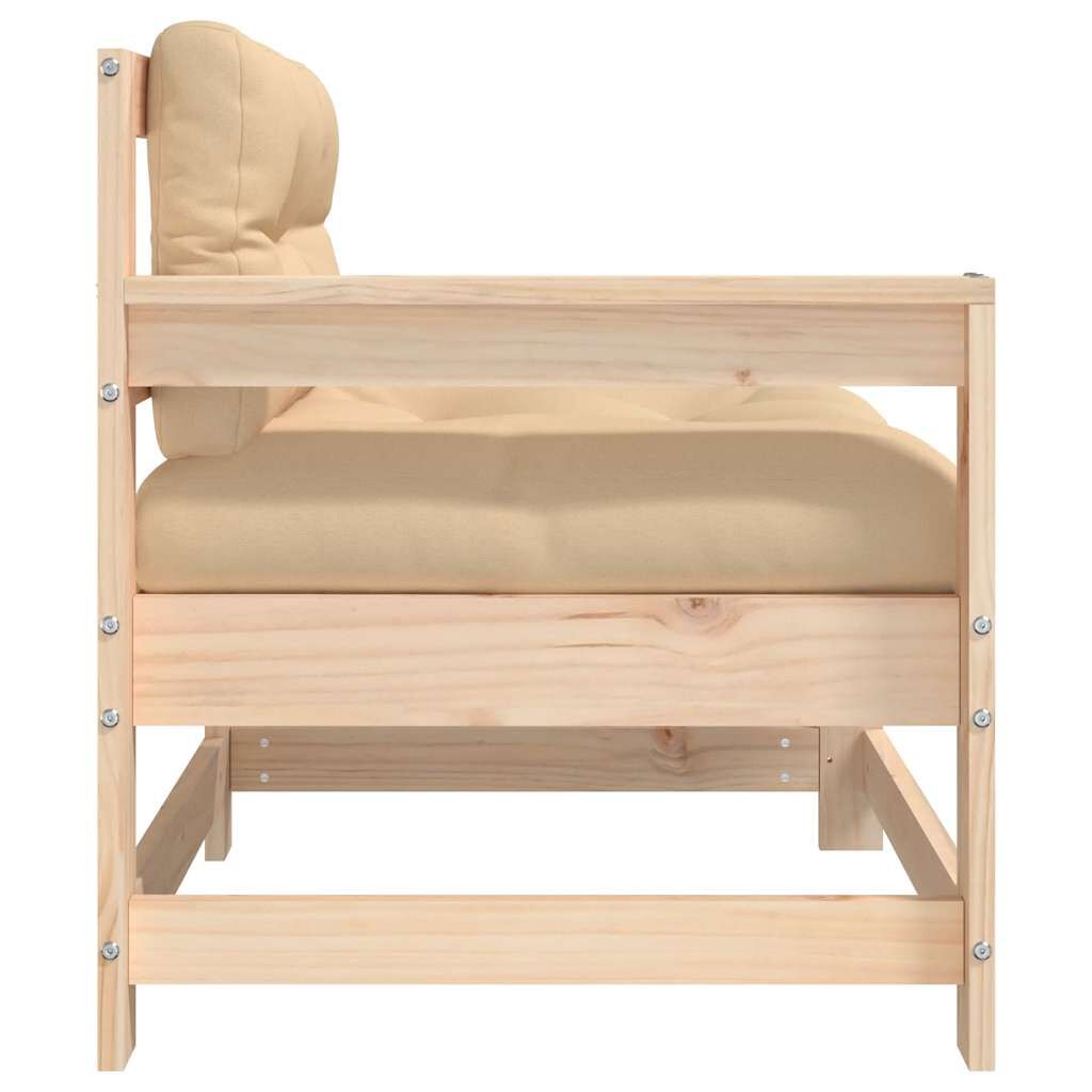 vidaXL Garden Chairs with Cushions 2 pcs Solid Wood Pine