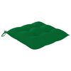 vidaXL Garden Chairs with Green Cushions 3 pcs Solid Teak Wood