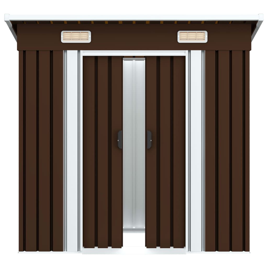vidaXL Garden Storage Shed Brown 194x121x181 cm Steel