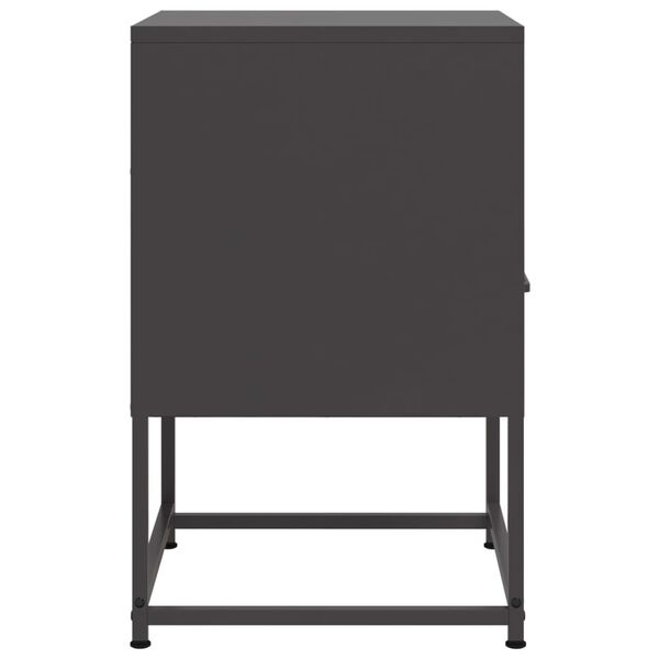vidaXL Bedside Cabinet Black 36x39x60.5 cm Steel