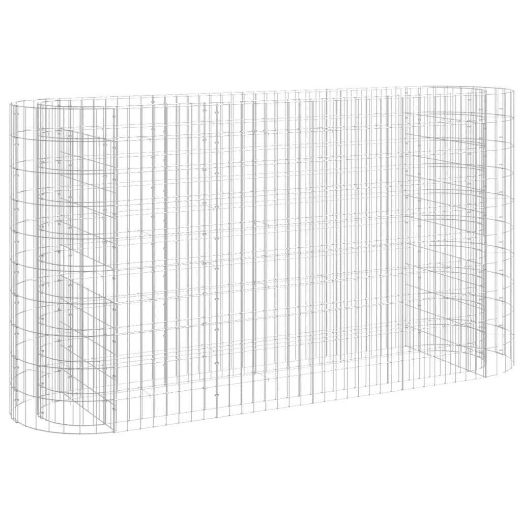 vidaXL Gabion Raised Bed Galvanised Iron 190x50x100 cm