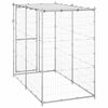 vidaXL Outdoor Dog Kennel Galvanised Steel with Roof 110x220x180 cm