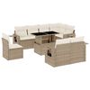 vidaXL 9 Piece Garden Sofa Set with Cushions Beige Poly Rattan