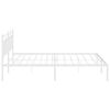 vidaXL Metal Bed Frame without Mattress with Headboard White 193x203cm