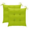 vidaXL Rocking Chair with Bright Green Cushion Solid Teak Wood
