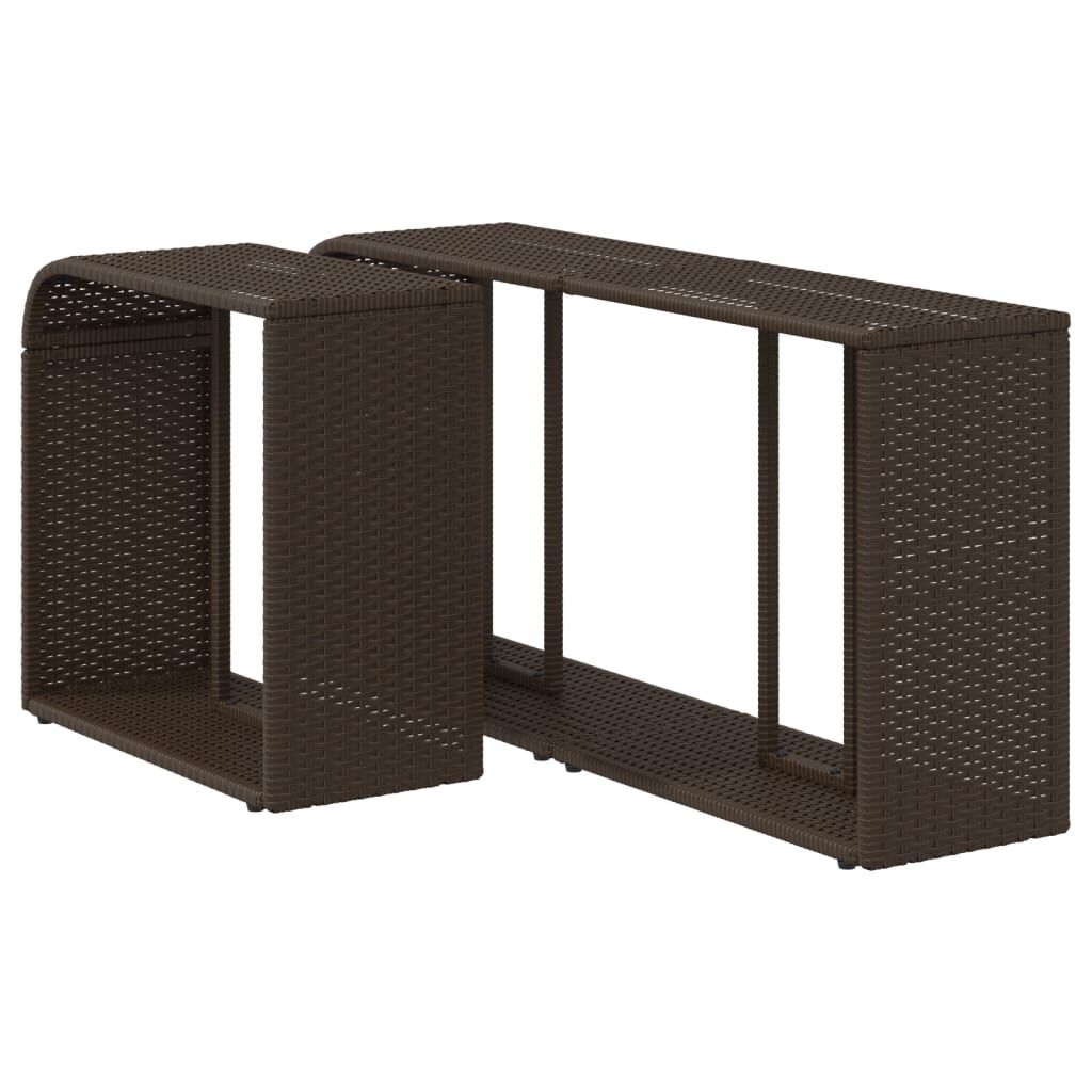 vidaXL Storage Shelves 2 pcs Brown Poly Rattan