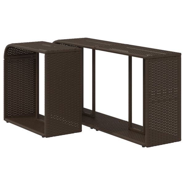 vidaXL Storage Shelves 2 pcs Brown Poly Rattan