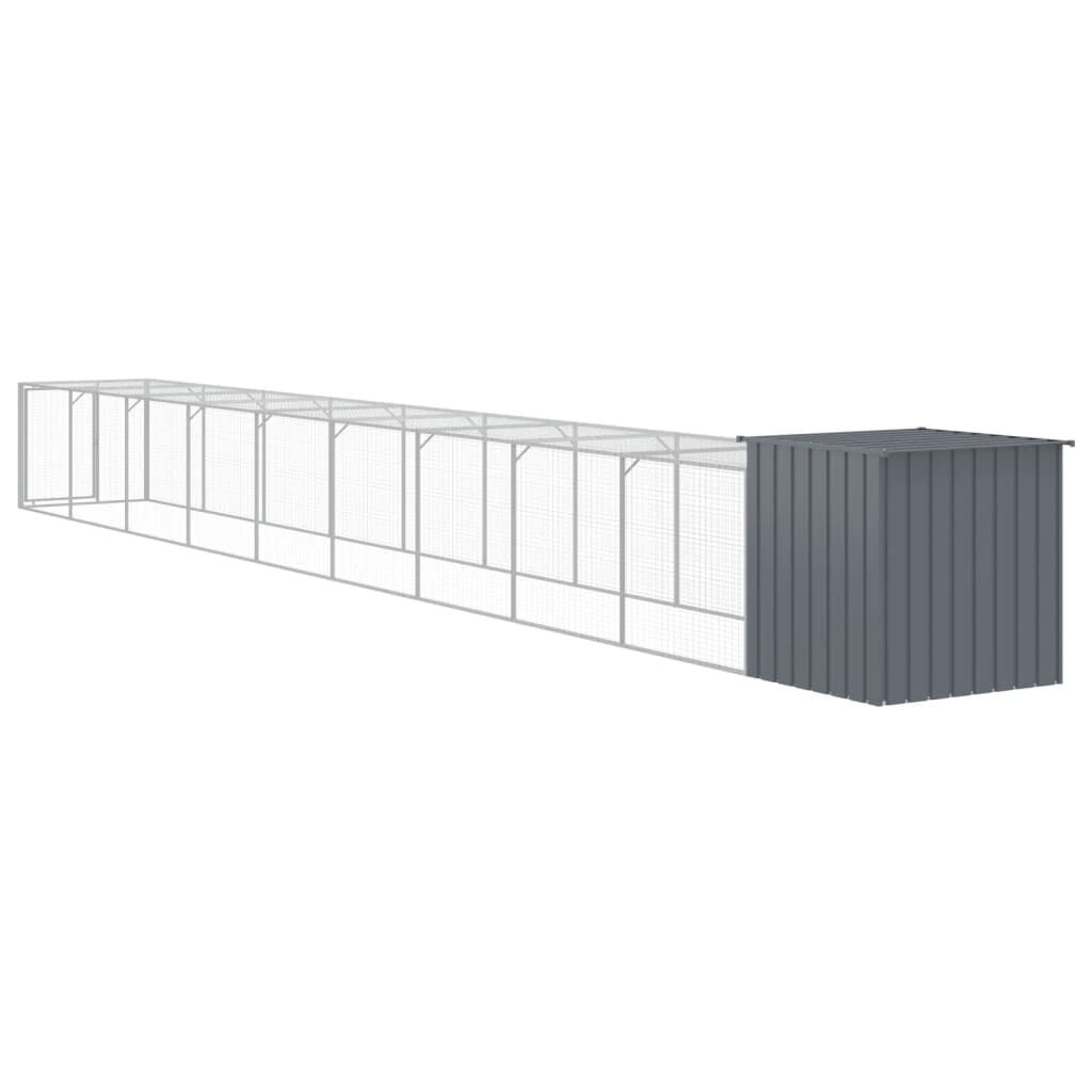 vidaXL Chicken Cage with Run Anthracite 110x1017x110 cm Galvanised Steel