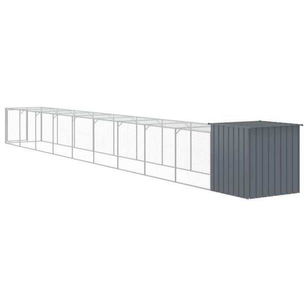 vidaXL Chicken Cage with Run Anthracite 110x1017x110 cm Galvanised Steel