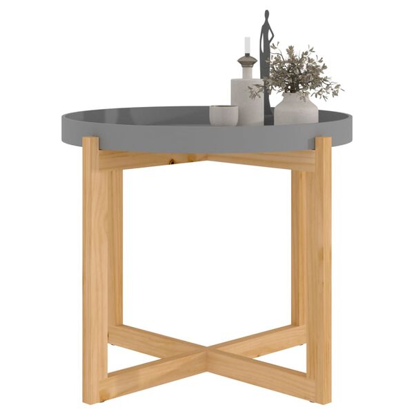 vidaXL Coffee Table Grey 53x53x43.5cm Engineered Wood&Solid Wood Pine