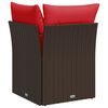 vidaXL Garden Sofa with Cushion Brown 62 x 62 x 69cm Poly Rattan