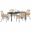 vidaXL Garden Dining Set with Cushion 5 pcs Brown Poly Rattan