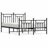 vidaXL Metal Bed Frame without Mattress with Footboard Black 150x200cm