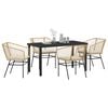 vidaXL Garden Dining Set 5 pcs Brown Poly Rattan
