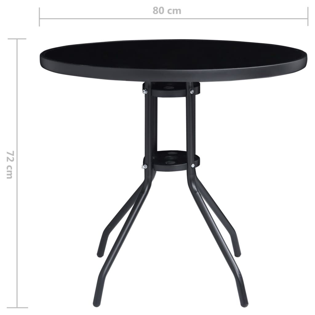 vidaXL 5 Piece Garden Dining Set Aluminium and Textilene Black