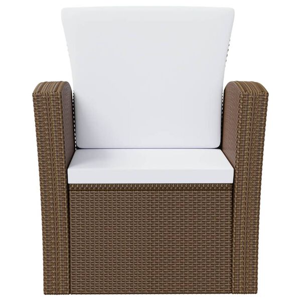 vidaXL 8 Piece Garden Lounge Set with Cushions Poly Rattan Brown