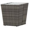 vidaXL 3 Piece Garden Bistro Set Poly Rattan and Glass Grey