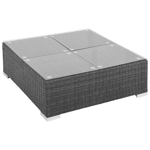 vidaXL 8 Piece Garden Lounge Set with Cushions Poly Rattan Black