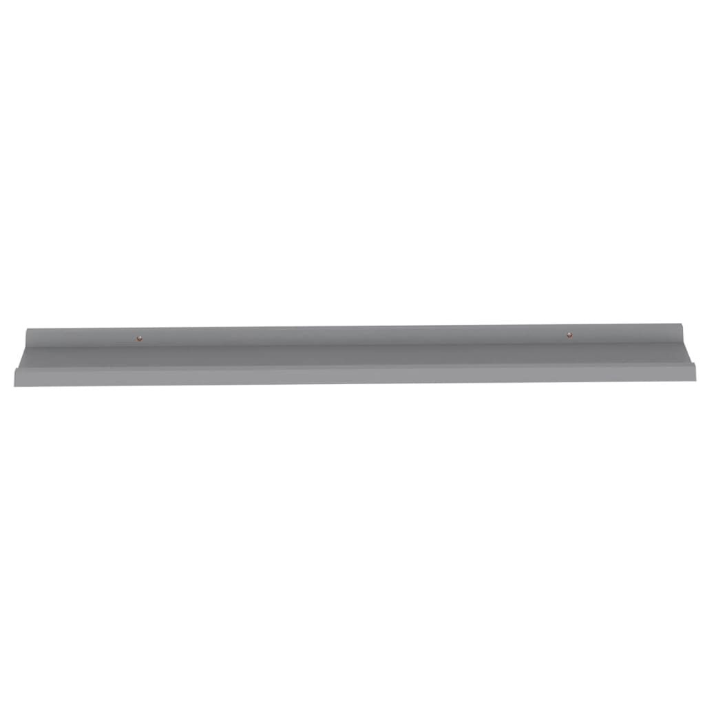 vidaXL Wall Shelves 2 pcs Grey 100x9x3 cm