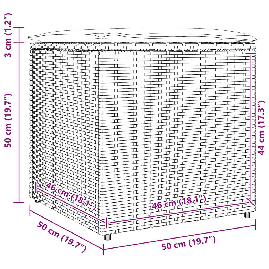 vidaXL Outdoor Storage Box Grey and Dark Grey Rattan Large Storage