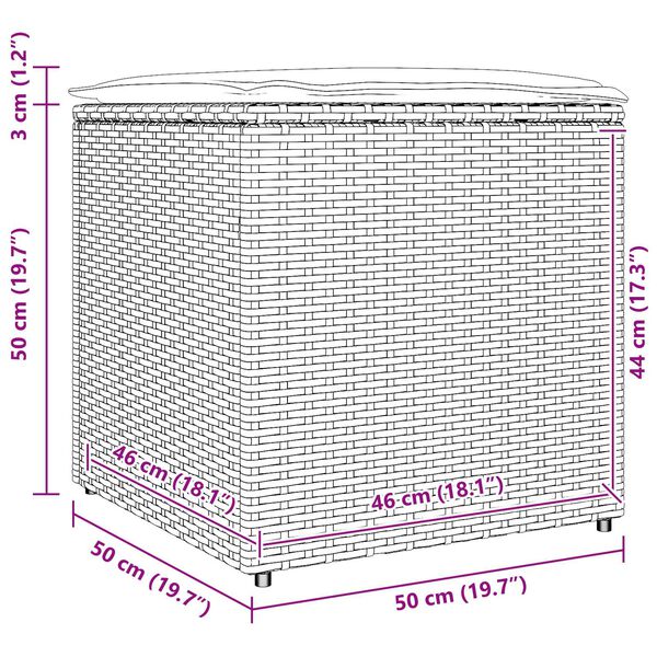 vidaXL Outdoor Storage Box Grey and Dark Grey Rattan Large Storage