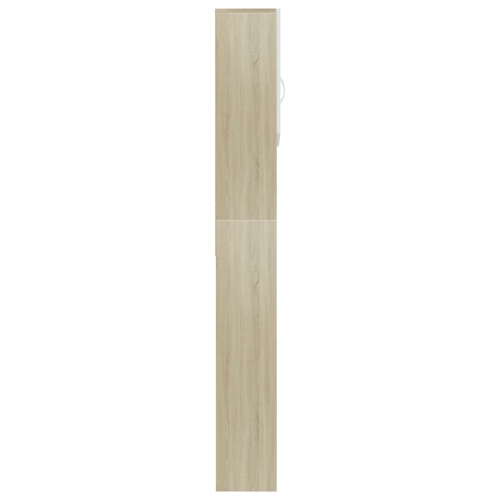 vidaXL Washing Machine Cabinet White and Sonoma Oak 64x25.5x190 cm