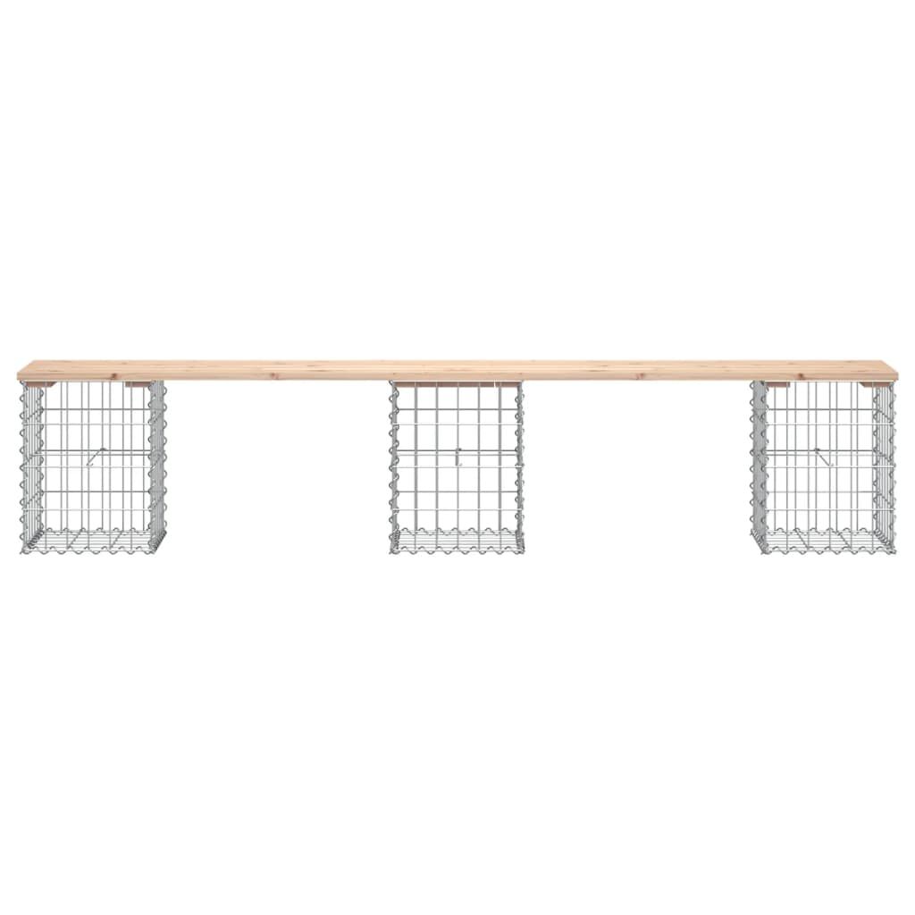 vidaXL Garden Bench Gabion Design 203x31x42 cm Solid Wood Pine