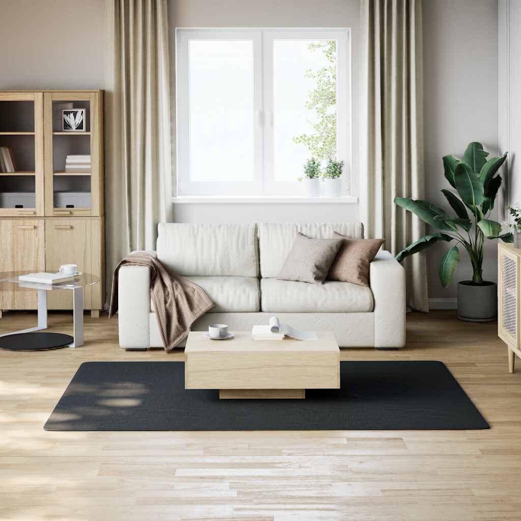 vidaXL Washable Rug Soft Shaggy Black 160x230 cm Anti Slip