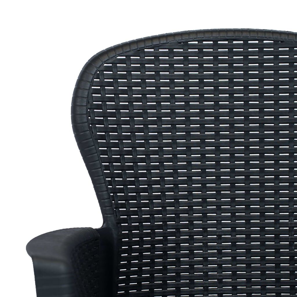 vidaXL 9 Piece Outdoor Dining Set Plastic Anthracite Rattan Look