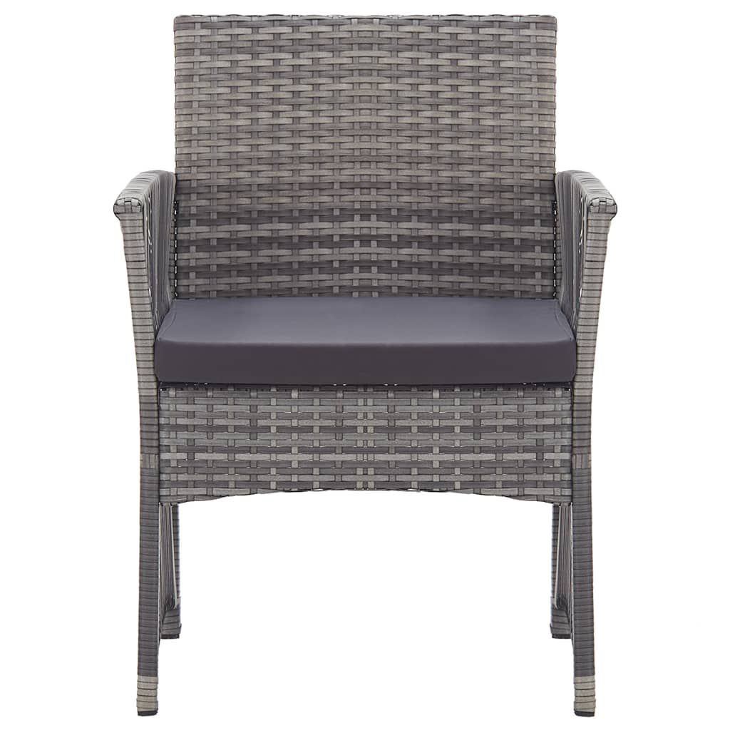 vidaXL Garden Armchairs with Cushions 2 pcs Anthracite Poly Rattan