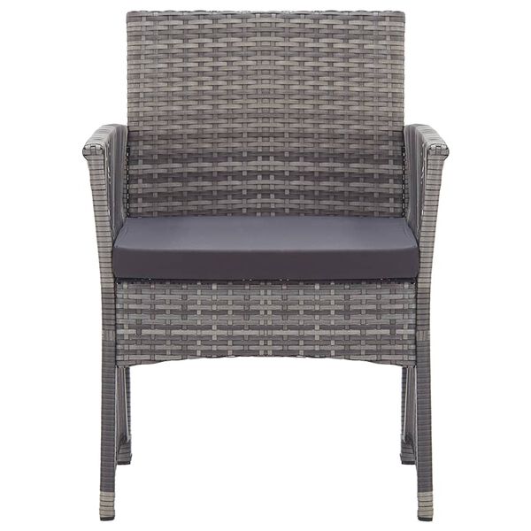 vidaXL Garden Armchairs with Cushions 2 pcs Anthracite Poly Rattan