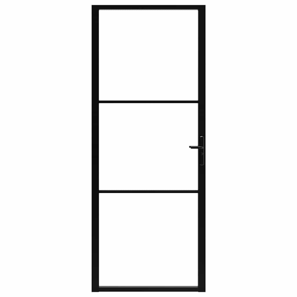 vidaXL Interior Door ESG Glass and Aluminium 83x201.5 cm Black