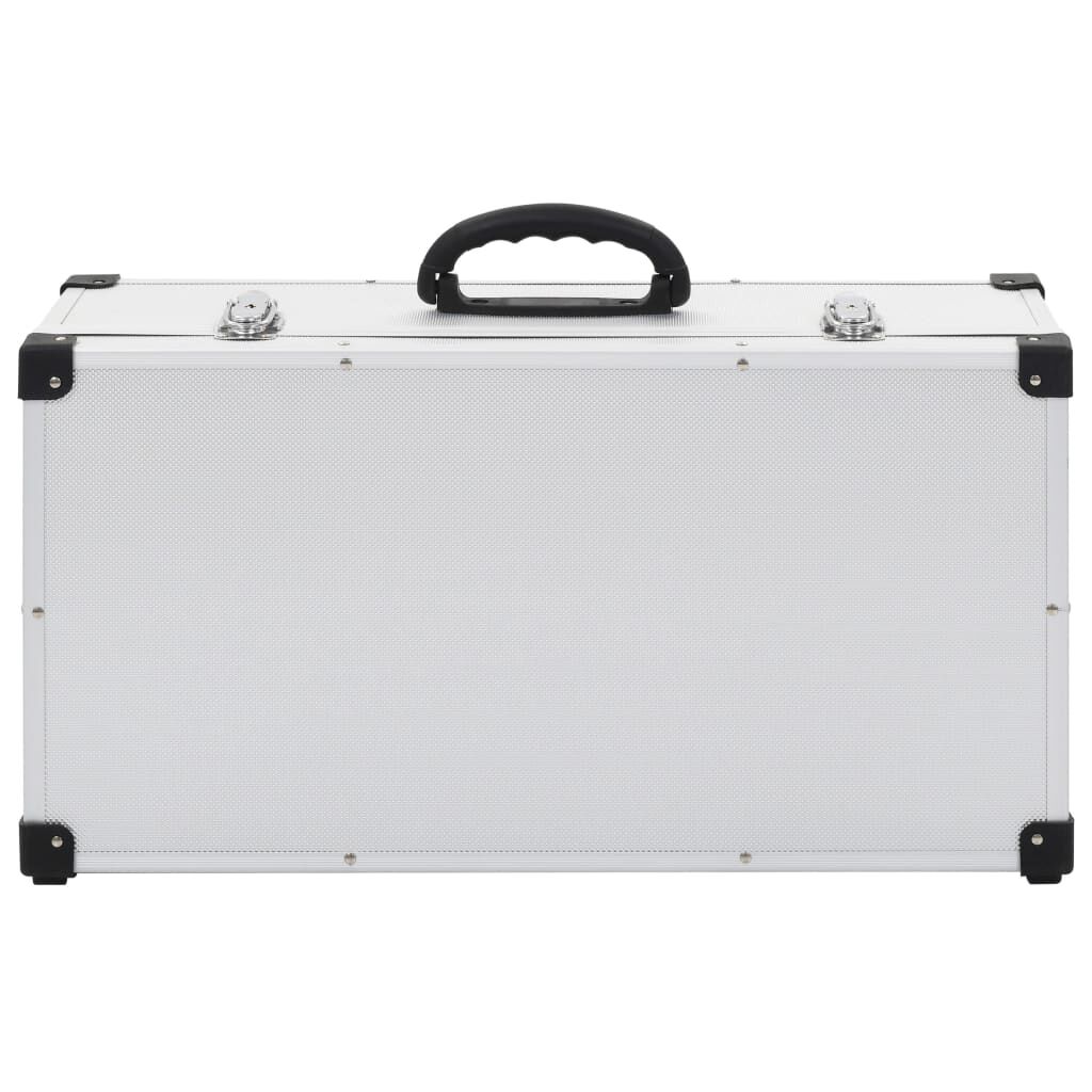 vidaXL CD Case for 80 CDs Aluminium ABS Silver
