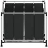 Laundry sorter with 4 bags black grey